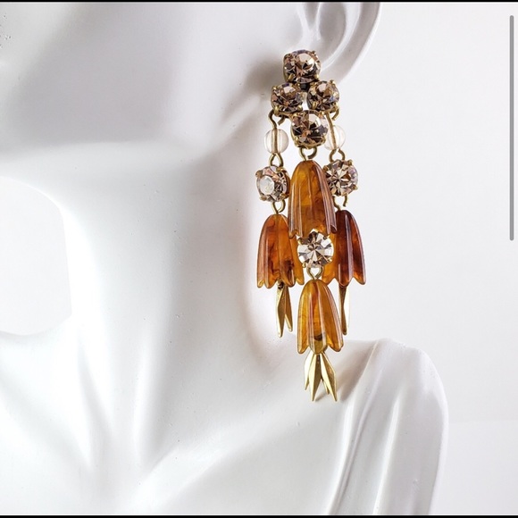 NWOT! J.Crew Earrings Faux Tortoise Shell Dangle - Picture 3 of 7